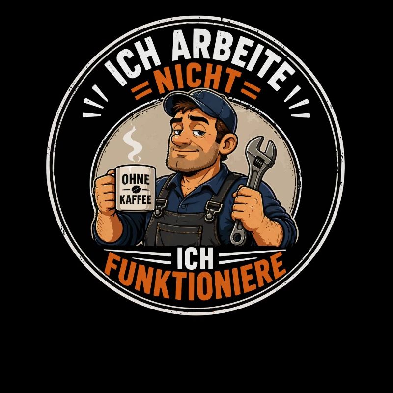 Ich arbeite nicht ohne Kaffee Handwerker Humor Spr