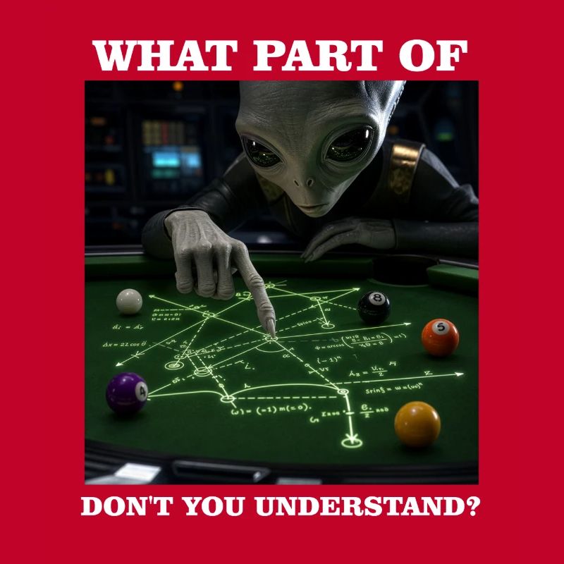 Billiards Physics Alien Nerd Pool Player