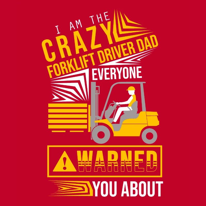 Crazy forklift driver Dad at work
