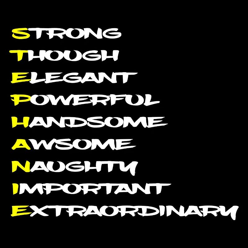 STEPHANIE first name from adjectives form character