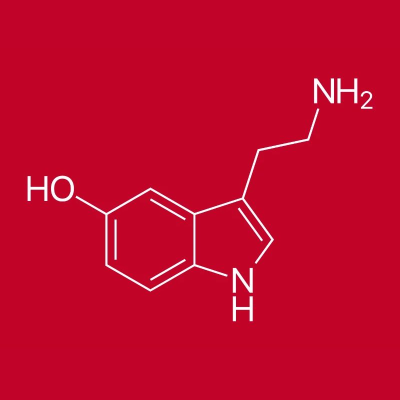 Formule structurelle de la sérotonine - blanc