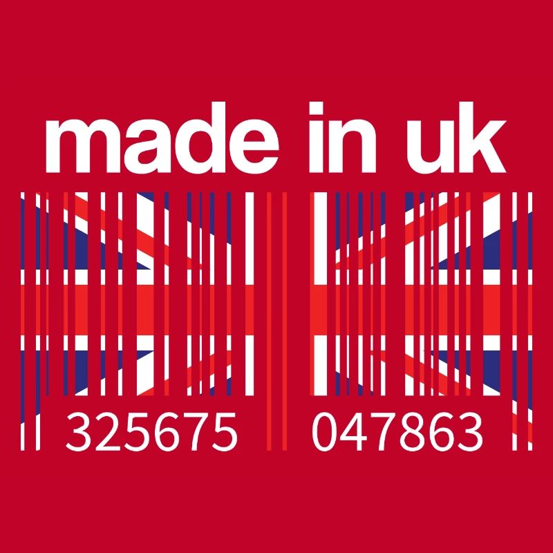 Angleterre Royaume-Uni Drapeau Code à barres Fabriqué au Royaume-Uni