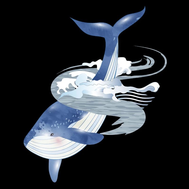 poisson rorqual bleu dans l’océan avec aileron de baleine