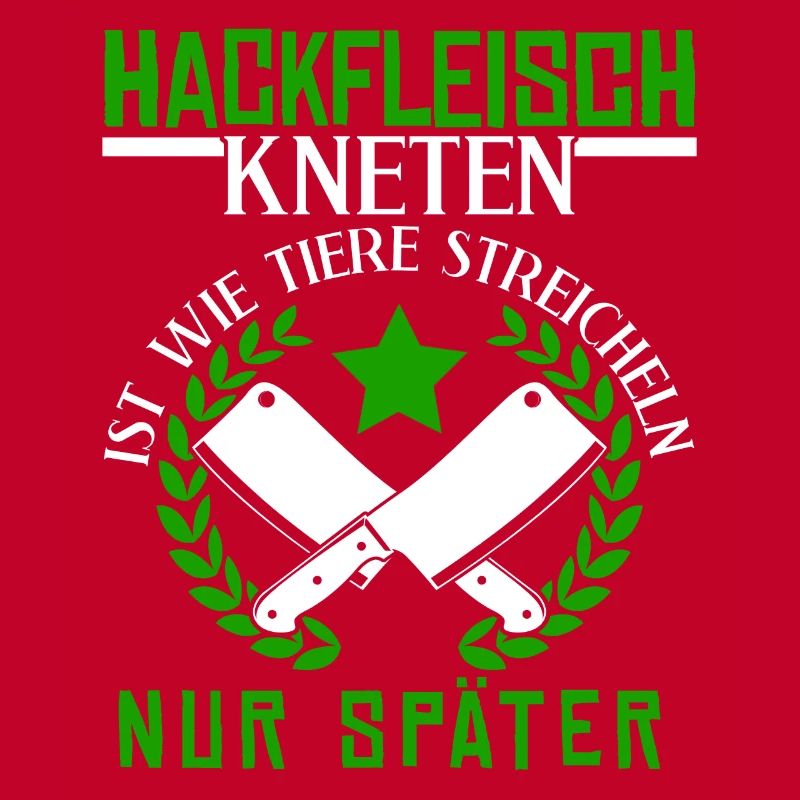 Metzger Fleischer Hackfleisch kneten