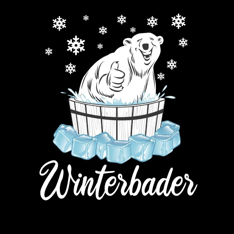 Winterbader Eisbär Eisbaden Eisbad Spruch