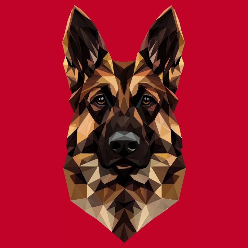 German Shepherd Low Poly Design