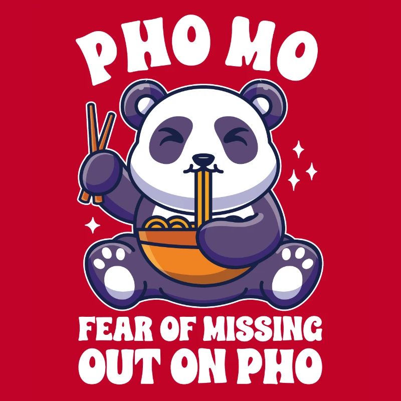 Drôle Pho Panda mignon mangeant Pho