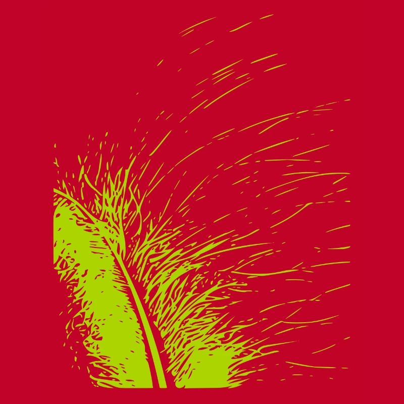 Abstract feather / line / green / pattern