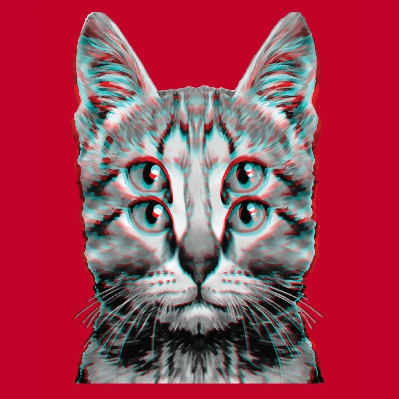 Glitch Chat Étrange Chaton Illusion D’optique