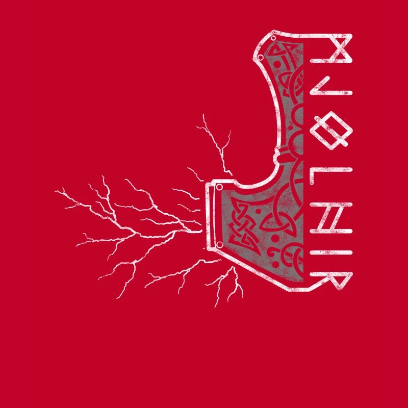 Der Hammer von Thor mit Blitzen - Mjölnir
