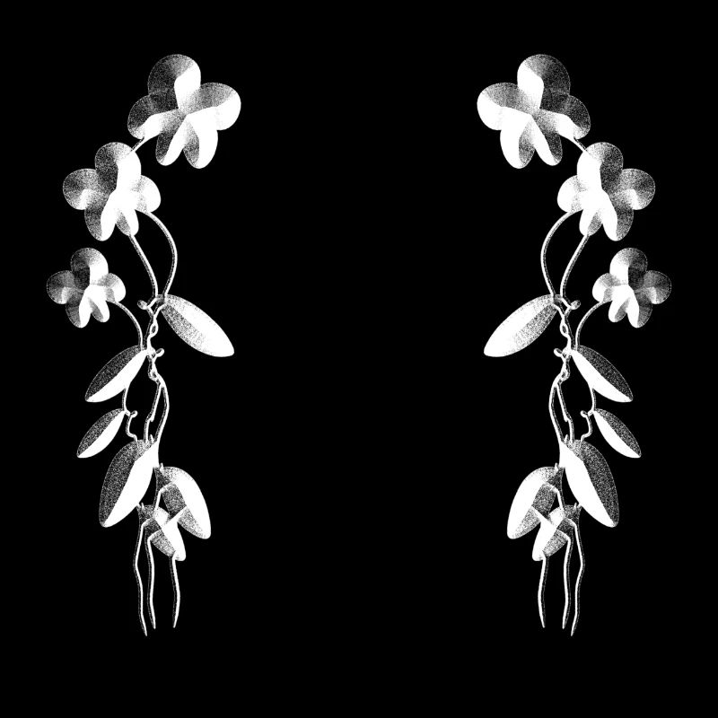 graue blumen blüten muster silber parallel