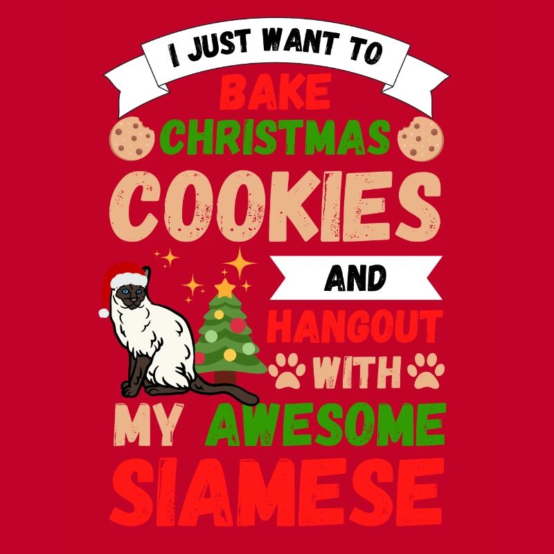 Biscuits de cuisson de chat siamois de Noël avec chat