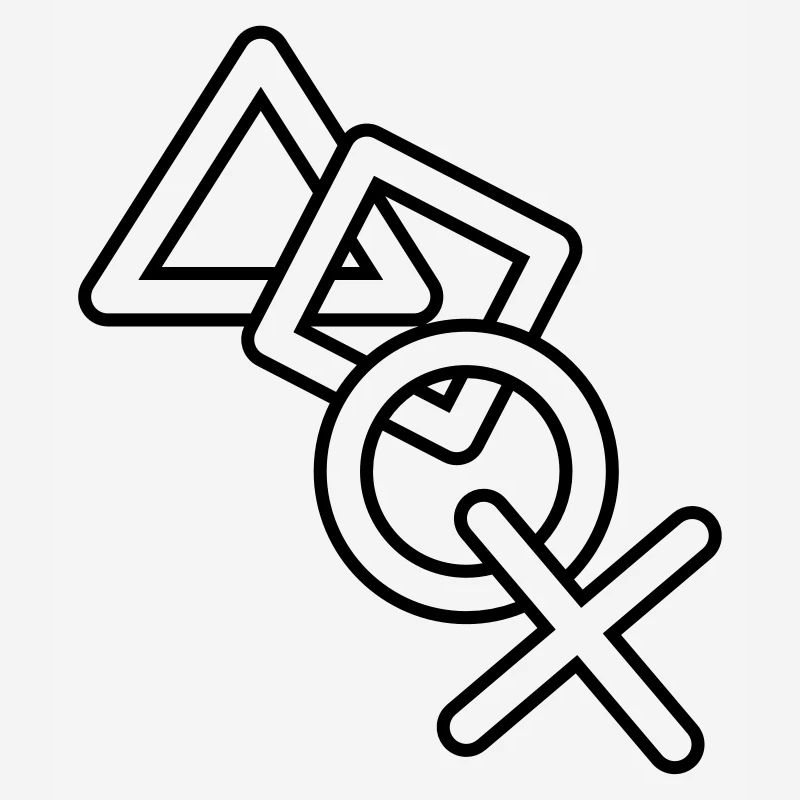 frame silhouette cool X square triangle icons contr