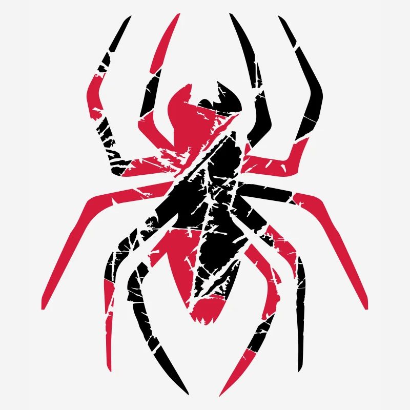 red scratch cracks spider logo design disgusting horror