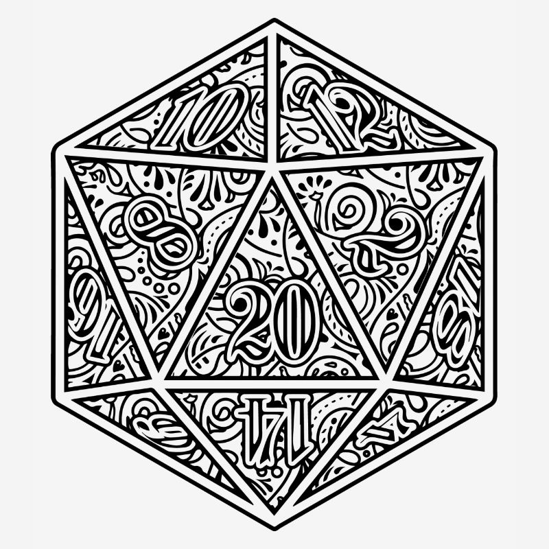 Décoration de dés D20 Conception du Cube RPG