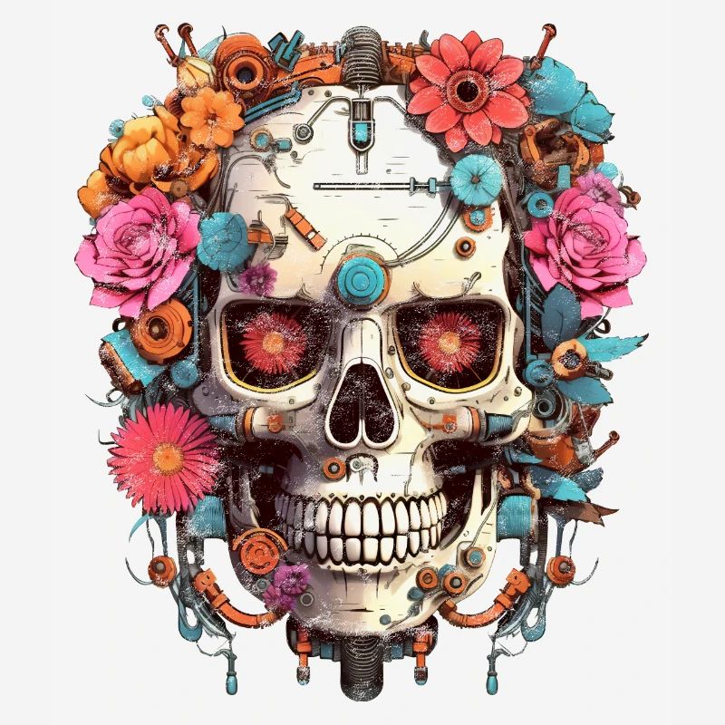 Cyborg Skull Robot Android Sugar Skull