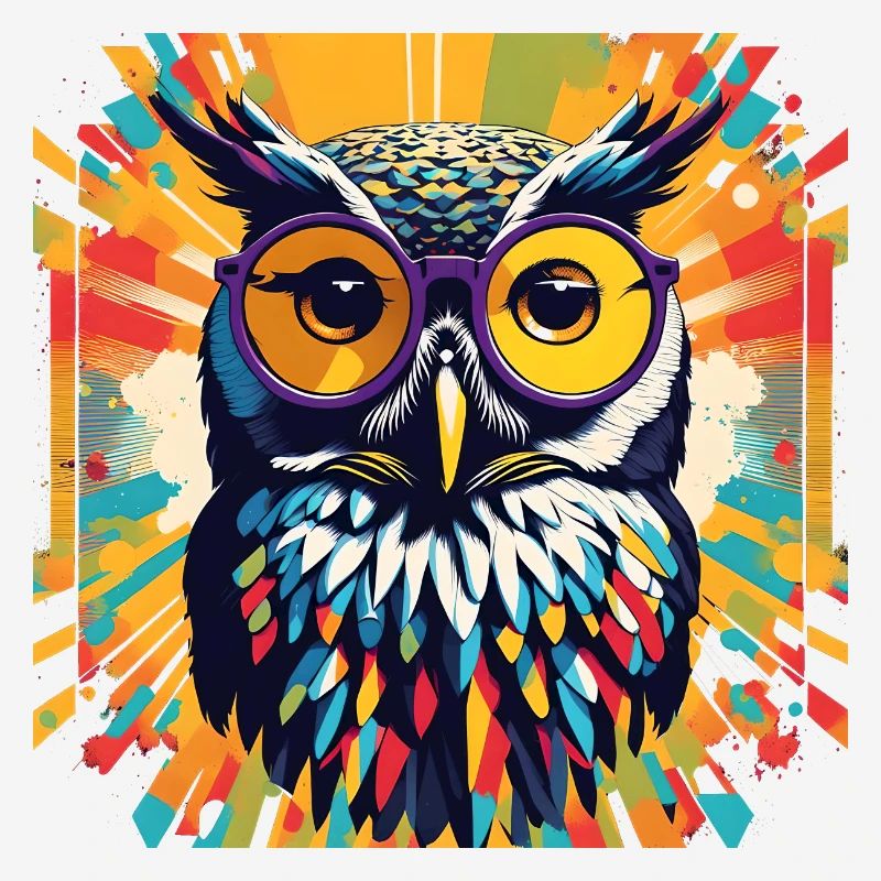Popart Eule mit Brille