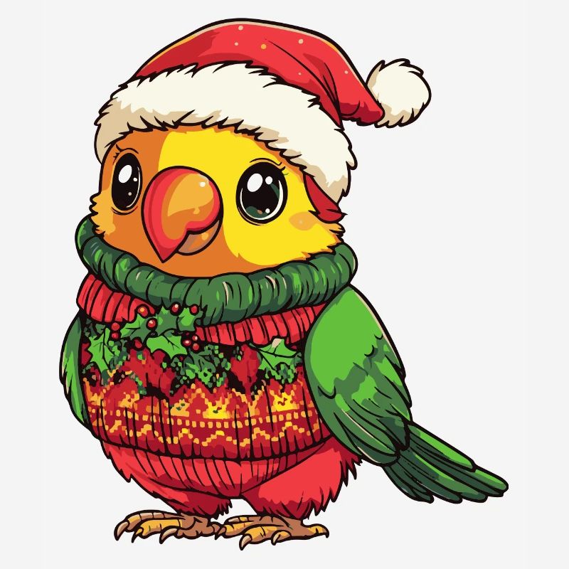 Bande dessinée de Noël perroquet