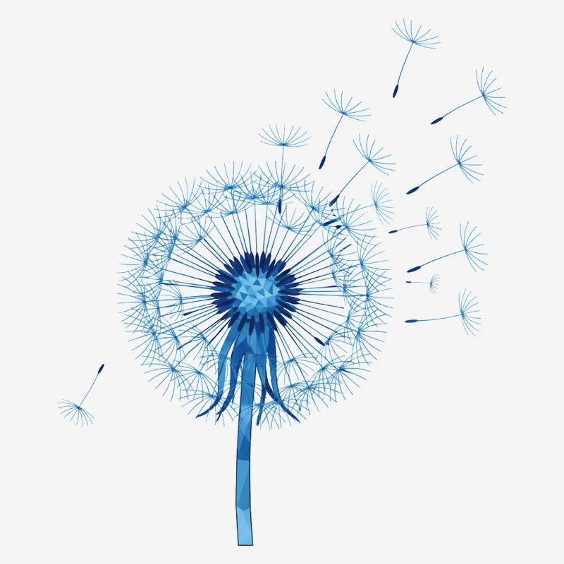 Blue Dandelion Origami Pattern