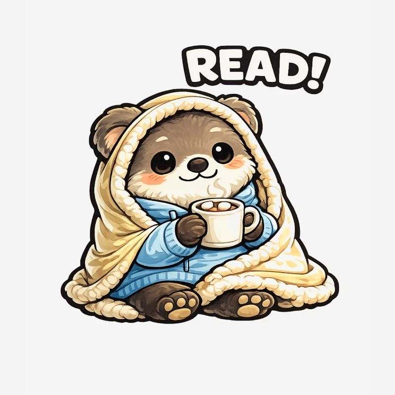 Cuddly Bear Reading Time Under Blanket