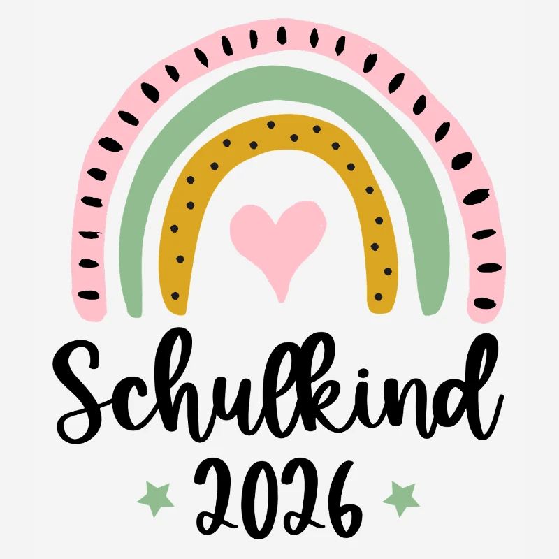 Schulkind 2026 Einschulung Mädchen Regenbogen