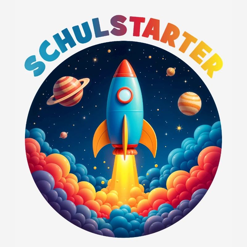 Funny Bubble Rocket with Planets - School Starter