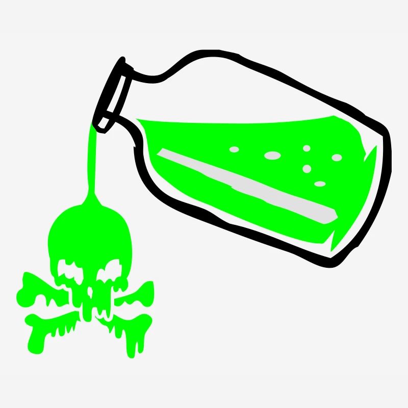 Poison bottle with a skull