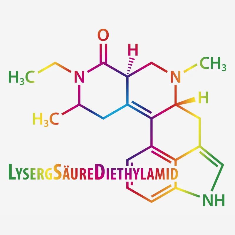 LSD Strukturformel bunter Regenbogen Drogen Rausch