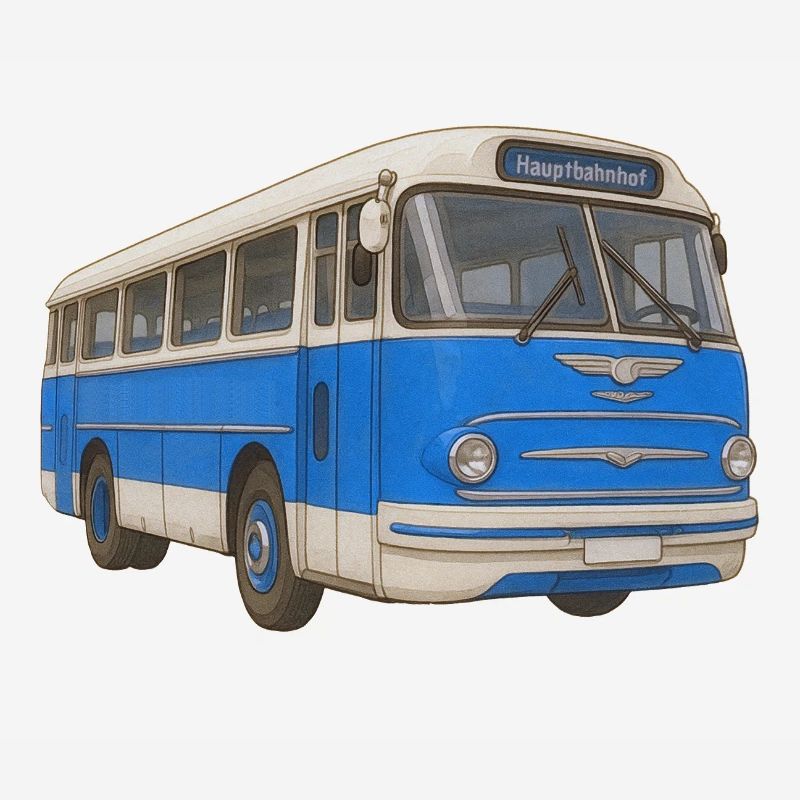 Vieux bus bleu