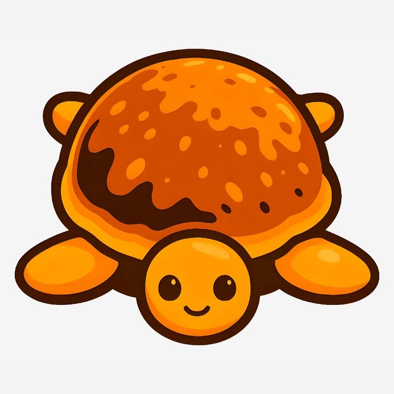 Whimsical Turtle Pancake Style with Bright Shell