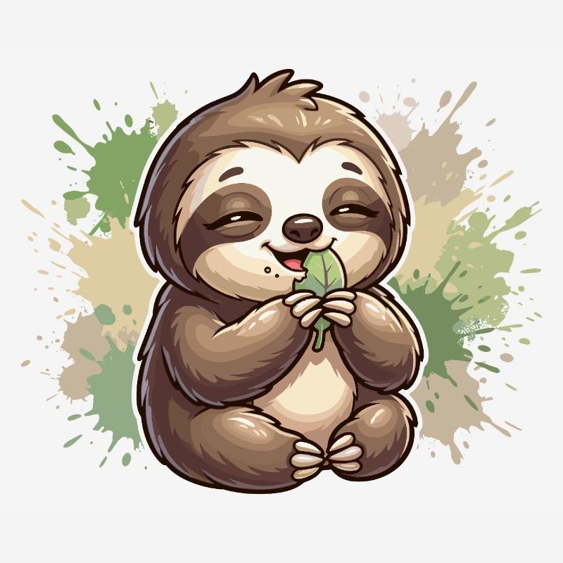 Sloth with leaf cuddles