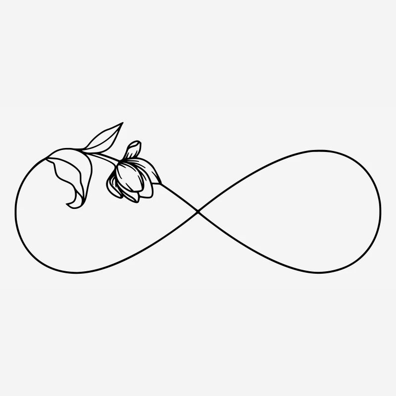 Schlichtes Unendlichkeitssymbol Infinity mit Blume