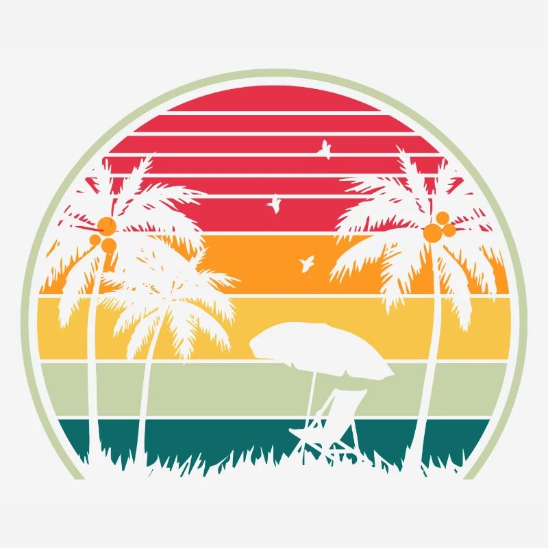 Retro Beach Sunset