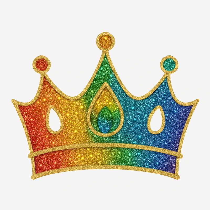 Glamorous rainbow crown with glitter effect