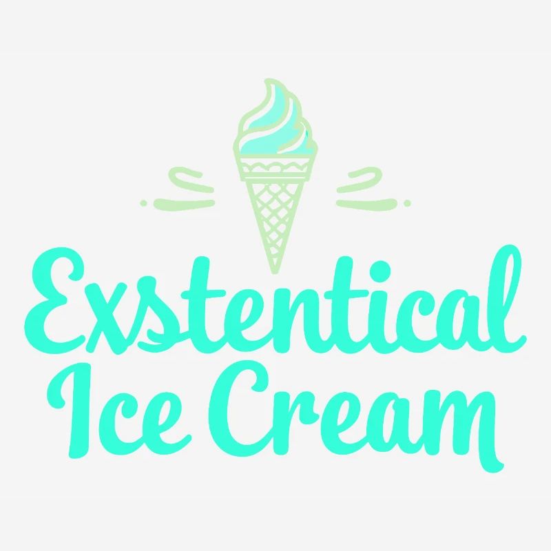 Existenzielle Eiscreme Lustiger Spruch Eis Waffel