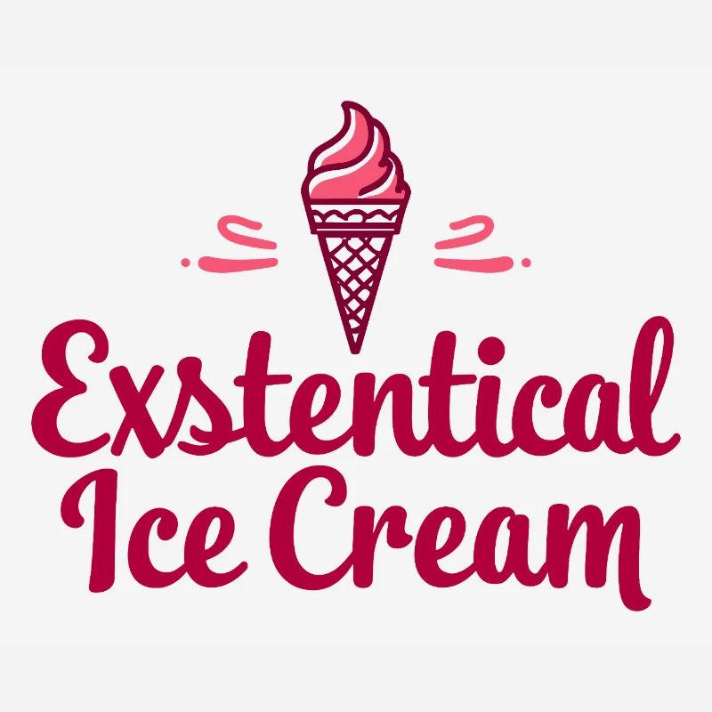 Existenzielle Eiscreme Lustiger Spruch Eis Waffel