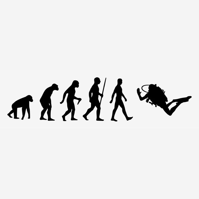 Evolution Human Monkey Diver Plongée sous-marine