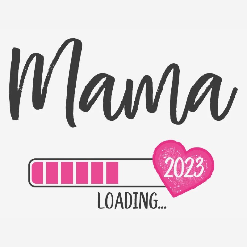 Mama Loading 2023 Herz Mädchen Rosa Werdende Mama