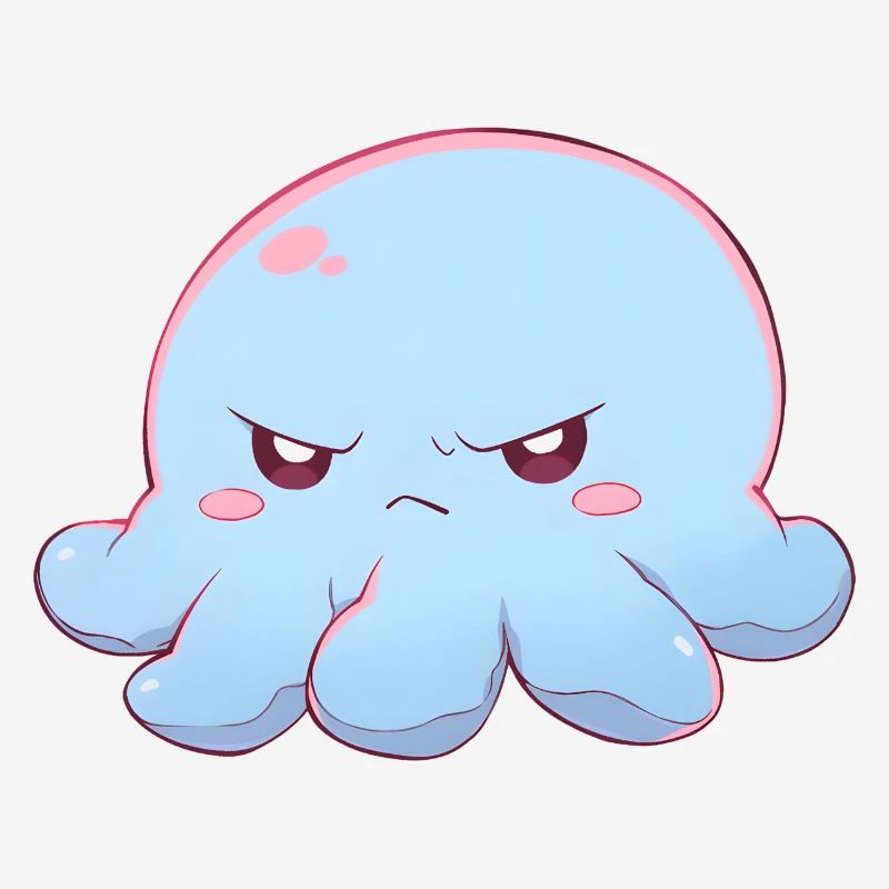 Blue grumpy octopus