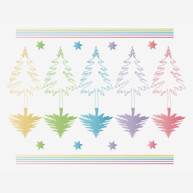 Christbaum, Tannenbaum oder Weihnachtsbaum Umrisse