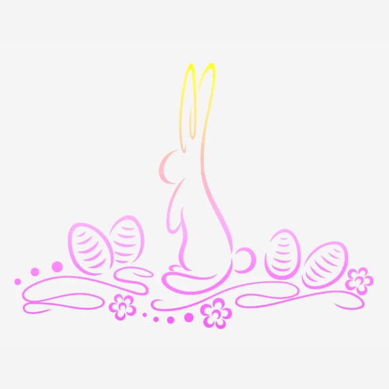 Easter Bunny Silhouette with Easter Eggs