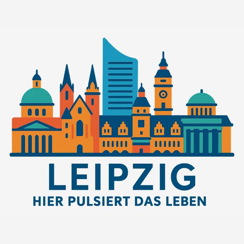 Leipzig Skyline Pulsating Silhouette