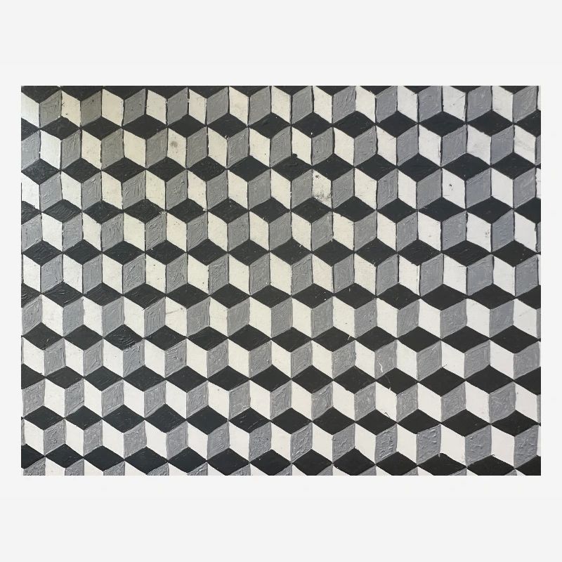 Three-dimensional cubes grayscale