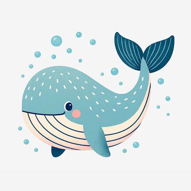 Blue Whale with Bubbles