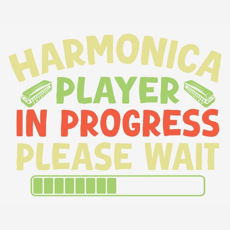 Funny Harmonica Player In Progress Harmonica