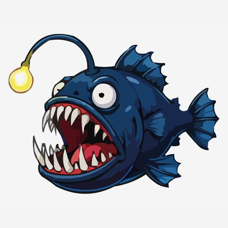 Deep-sea frogfish with light