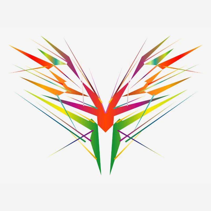 forme d’aile abstraite colorée