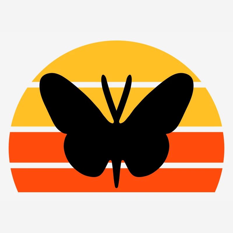 Papillon devant un demi-soleil