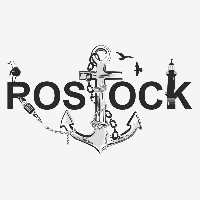 Rostock mit Schriftzug und Anker