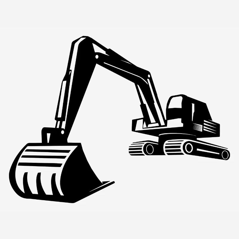 Excavator Silhouette, Precise Design for